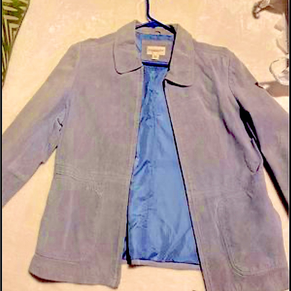 Gently Used.Monterey Bay.Light Blue.Genuine Leather Jacket.Size Medium.